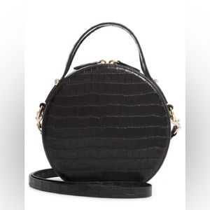 Rebecca Minkoff Jody Croc Embossed Leather Circle Crossbody Bag